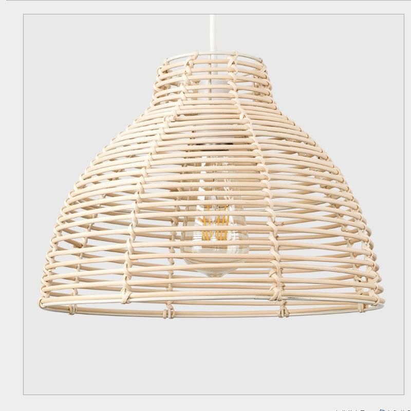 Modern Wicker Rattan Basket Style Ceiling Hanging Pendant Lights