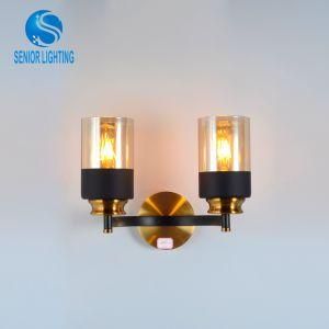 2 Light Glass Bathroom Wall Light Modern