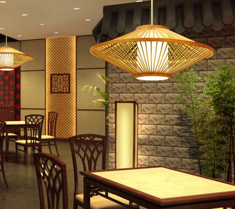 UFO Pendant Bamboo Lamp for Restaurant House Southeast Asia Japanese