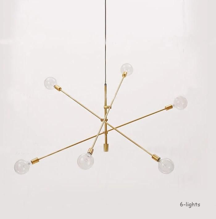 Post Modern Indoor Bronze/Brass/Black Metal Hanging Pendant Lamp Lights for Dining Room