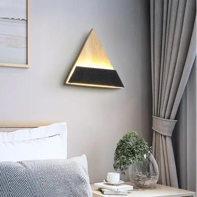 Wood Wall Lamp Personalized Bedroom Modern Simple Creative LED Corridor Bedside Light