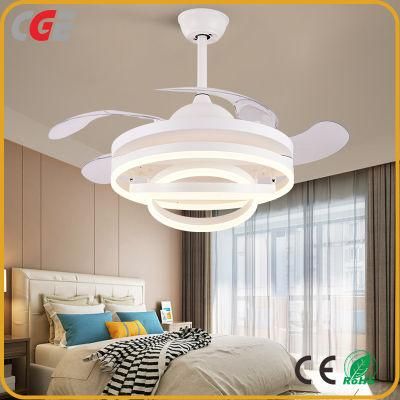 Invisible Bladeless Fan with Remote Control LED Ceiling Fan Light Modern Decorative Ceiling Fan