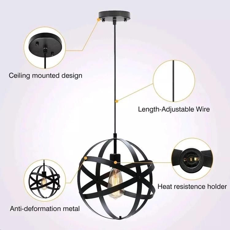 Amazon Ball Chandelier Pendant Light Restaurant Dining Room Bar Modern Simple Metal Steel Lamp