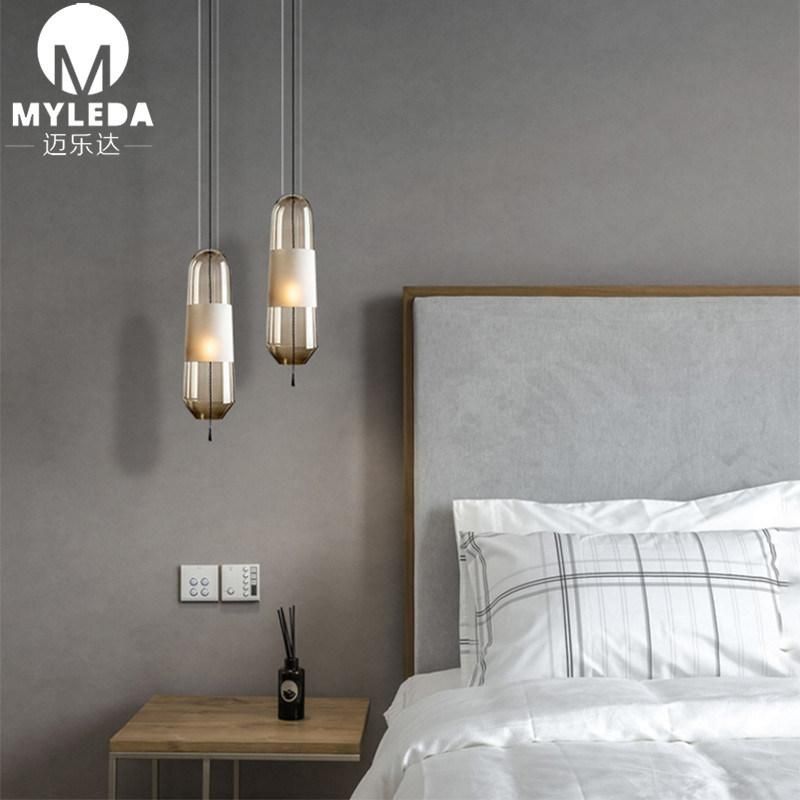 Modern Restaurant Glass Chandelier Lamp Hotel Room Bedside Bar Lighting