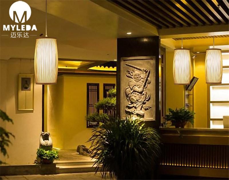 Japanese Style Bamboo Wooden LED Pendant Lighting for Restaurant Decoration