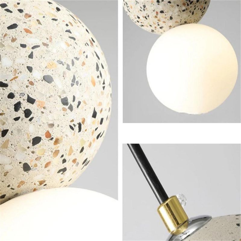 Modern Marble Pendant Lights Industrial Bedroom Bedside Lamp Cafe Restaurant Bar LED Hanging Lights Glass Ball Hanglamp