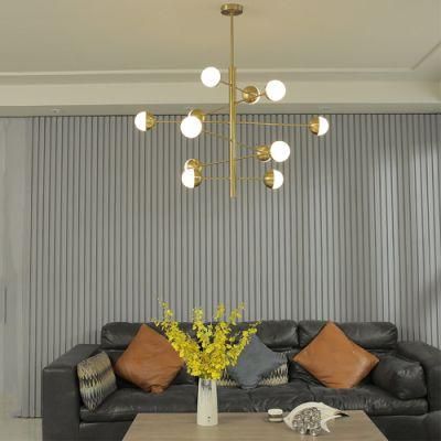 Wrought Iron+Glass G9*12 Light Modern Pendent Chandelier Dining Room