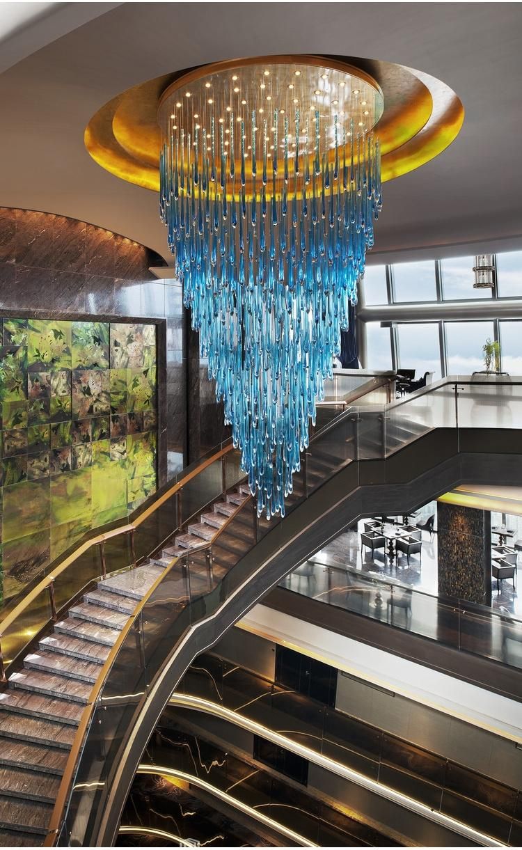 Nordic Style Banquet Hall Villa Weeding Big Luxury Glass Custom Chandelier Light