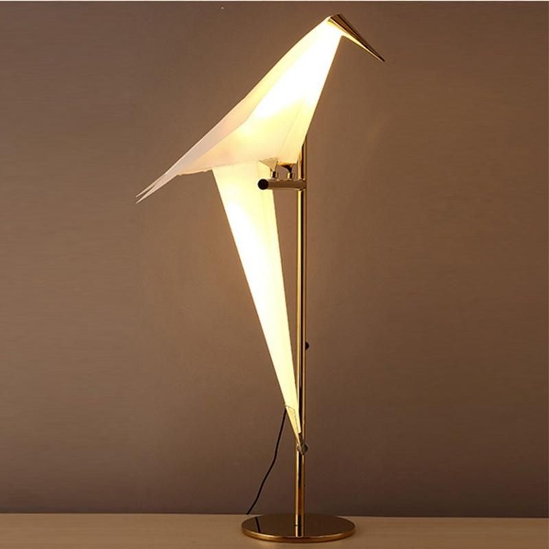 Art Deco Bird Paper Floor Lamp Bedroom Studio Living Room Lamp Stand Origami Light (WH-MFL-21)