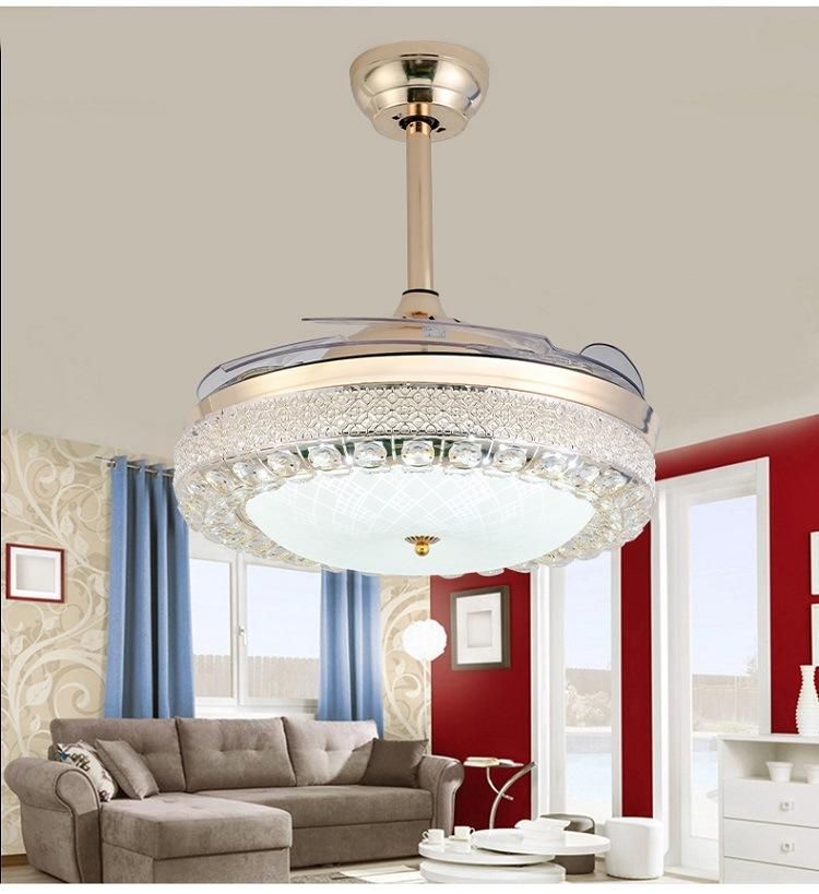 52 Inch 4 ABS Blades Fashion Simple Decorative Lighting Fan Lamp Remote Control Luxury Ceiling Fan with LED Light Manufacturer