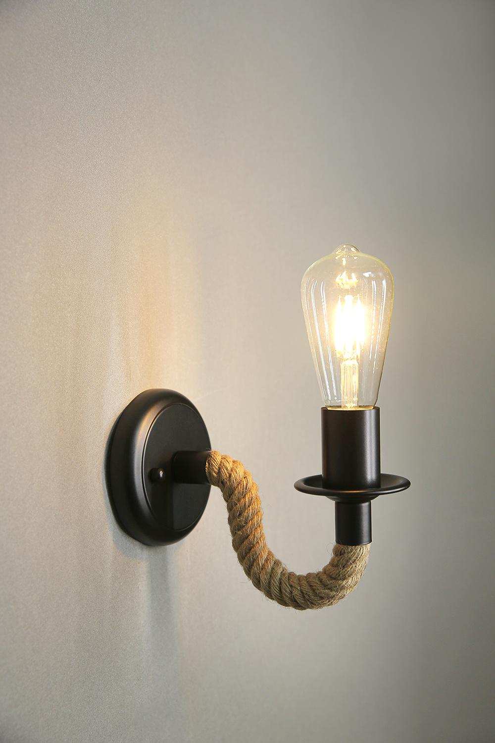 Retro Hemp Rope Wall Lamp