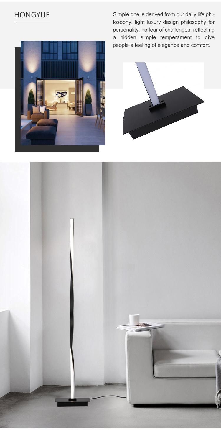 New Design Nordic Interior Lighting Corner Stand Modern Curved LED Floor Lamp