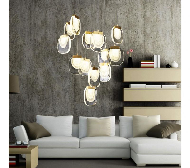 Golden Warm Lighting 3000K Metal 5*3W Crystal Chandelier Lighting