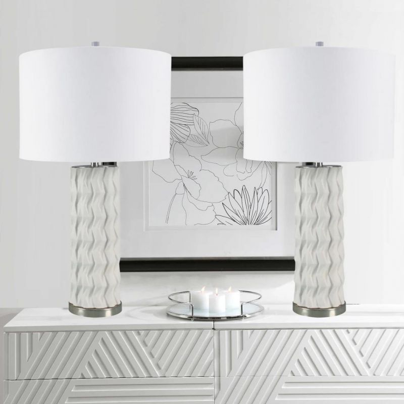 Furntiure Ceramic Desk Lights Table Lamp Fabric Shade Table Lamp Porcelain Lamp