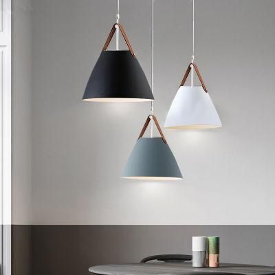 Nordic Black Pendant Light for Living Room Von Modern Strapped Metal Cone Shaped Pendant Light (WH-AP-309)
