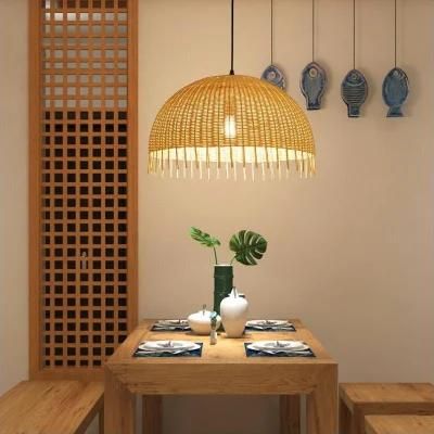 Wicker Rattan Shade Pendant light Fixture Wire Asian Nordic Creative Hanging Ceiling Lamp Droplight (WH-WP-34)