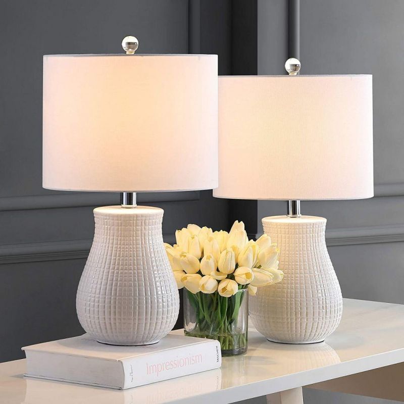 Collection Dayton White Bedroom Living Room Home Office Desk Nightstand Table Lamp