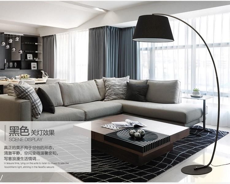 Vertical Arc LED Floor Lamps American Country Cloth Cover Living Room Decoration Floor Light (WH-MFL-17)