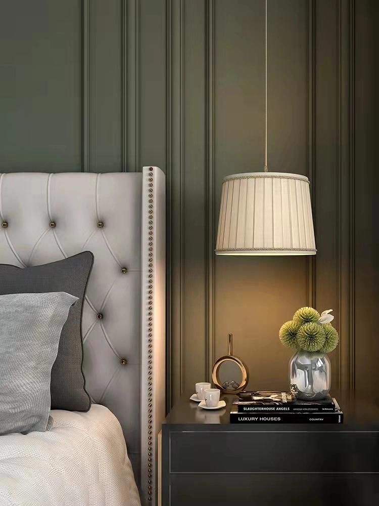 European Retro Home Decoration Cement Color Pendant Lamp Fabric Chandelier