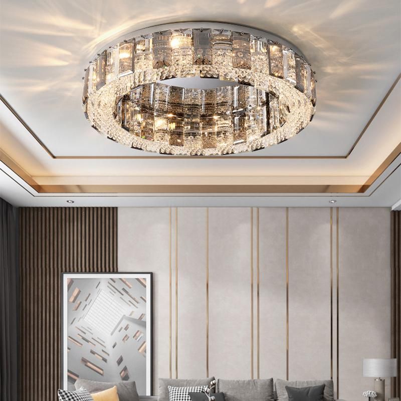 Modern Ceiling Lights for Bedroom Smoke Gray Crystal Indoor Lighting (WH-CA-56)