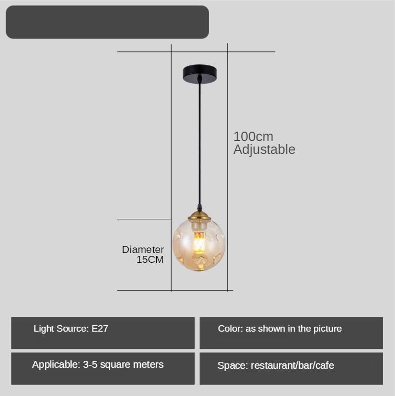 LED Pendant Lights Glass Living Room Light Fixture Dining Room Kitchen Hanging Lamp (WH-GP-66)