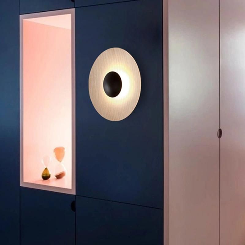 Modern Wood Grain Art Wall Lamp Nordic Round Combination Ginger LED Wall Sconce (WH-OR-205)