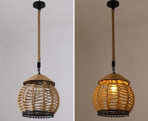 Industrial Hemp Rope Home Lighting Pendant Light for Indoor Lighting Decoration