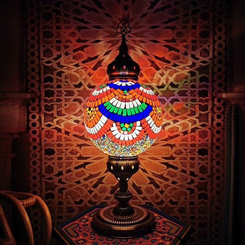 Mosaic Table Lamp Mediterranean Turkish Style Bedroom Study Bulb Table Lamp (WH-VTB-17)