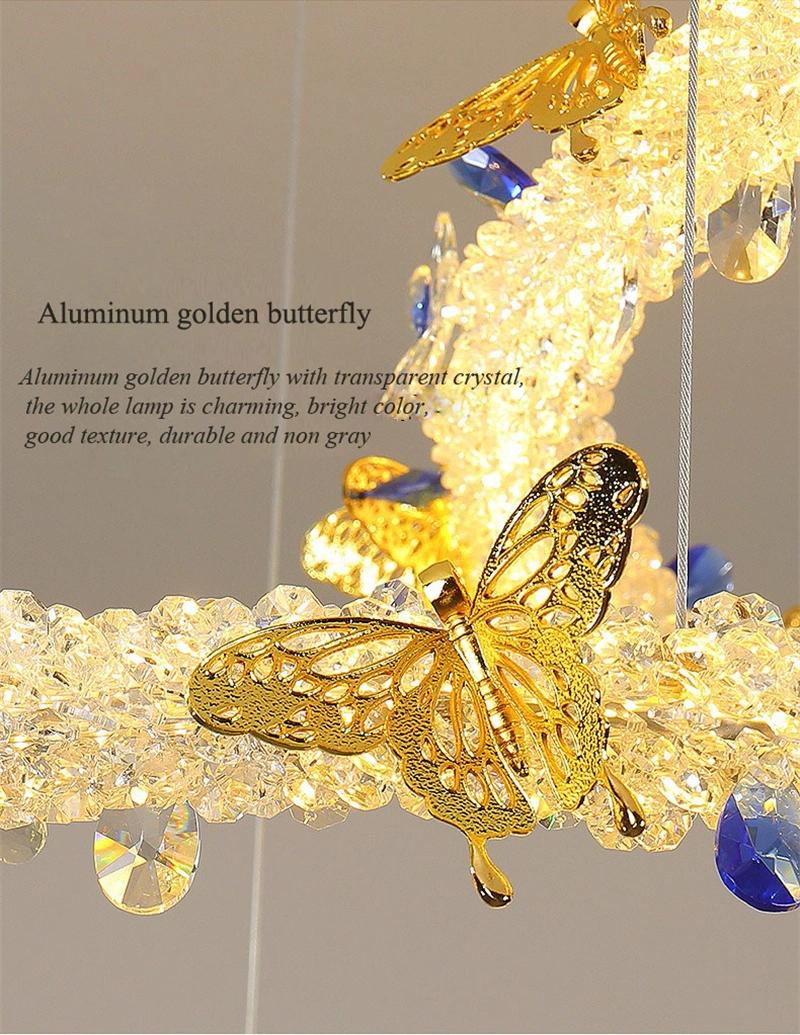 Postmodern Aluminum Butterfly Wreath Chandelier