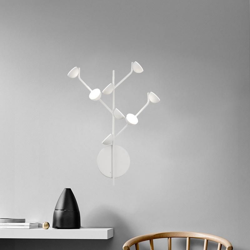 Minimalist White Multi - Head Dining Room Wall Lamp Modern Bedroom Branch Wall Light