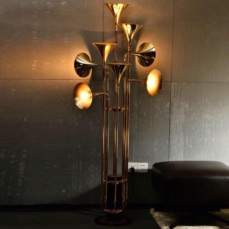 Nordic Retro Loft Floor Lighting Individuality Luxury Home Decoration Gold Floor Lamp (WH-MFL-164)