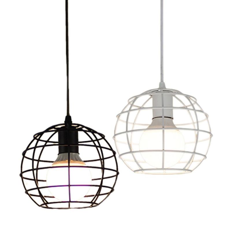 Vintage Industrial Style Designer E27 Business Art Iron Cage Decorate Small Pendant Light