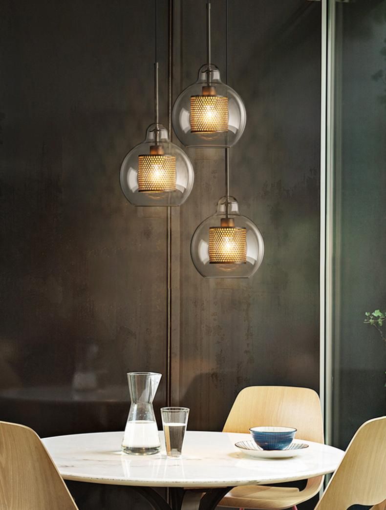 Modern Blown Clear Glass Pendant Lighting