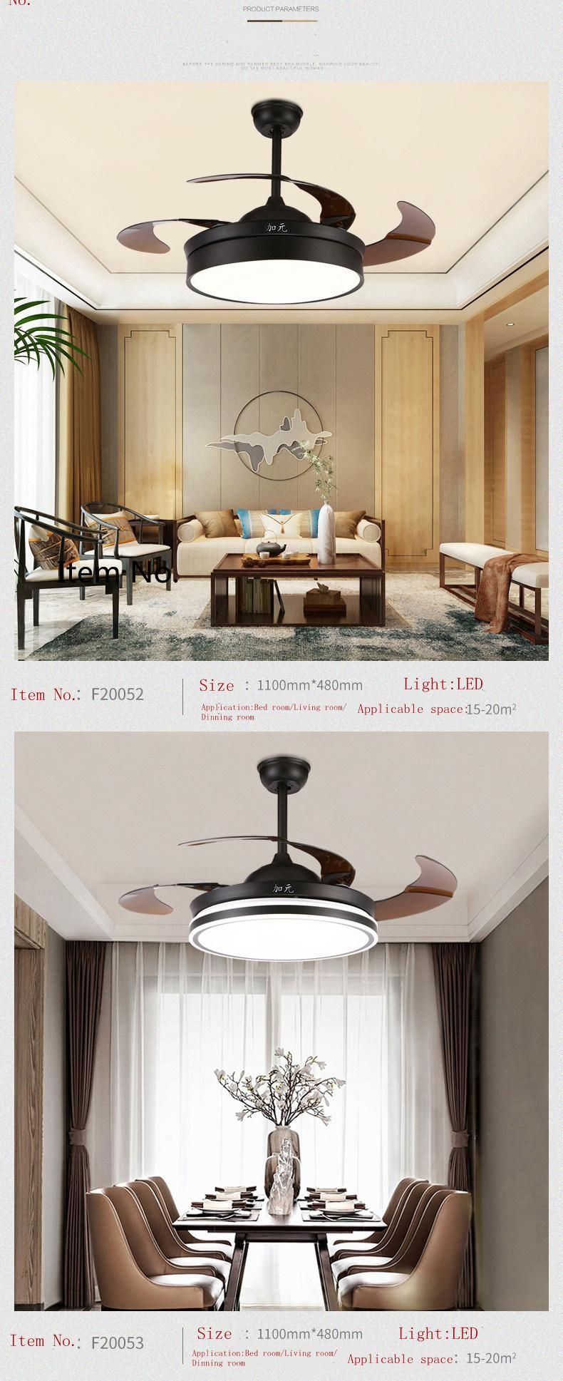 Nordic Minimalist Indoor Lighting Bedroom with Remote Control LED Ceiling Fan
