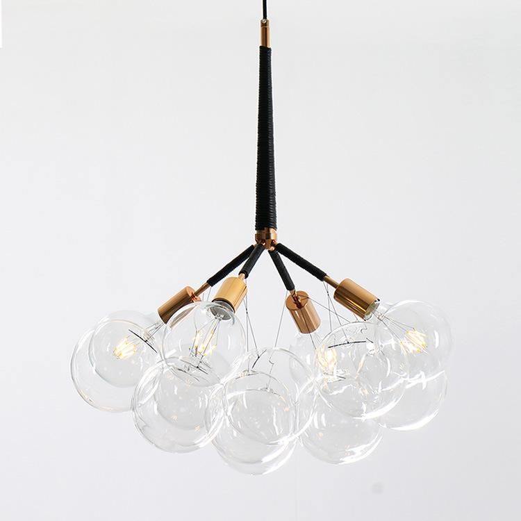 Tpstar Lighting Nordic Transparent Glass Ball Chandelier Living Room Bedroom Bedside Lamp Dining Room Lamp Chandelier