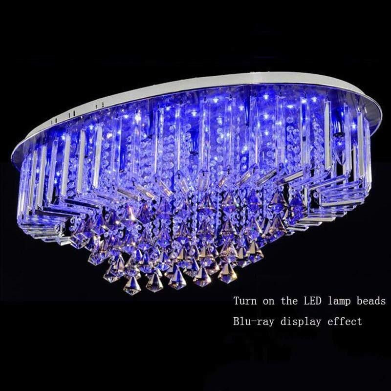 Oval Crystal Chandelier for Living Room Bedroom Hotel Ceiling Chandelier (WH-CA-55)