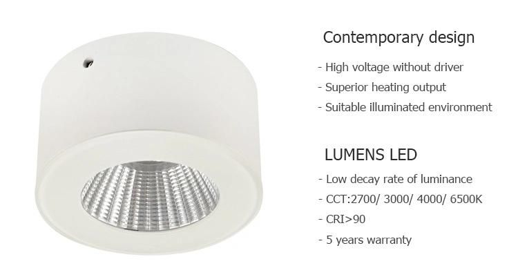 Surface Mounted Square 220V Without Driver LED Downlight