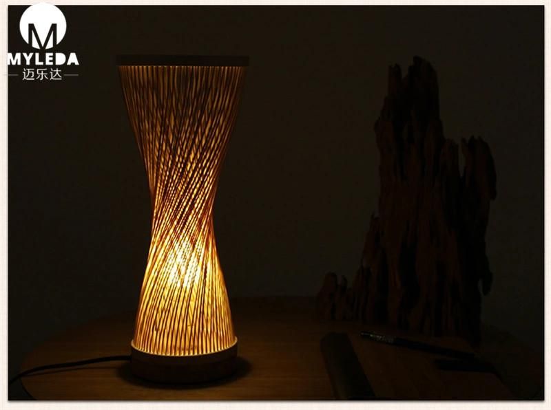 Modern Bedside Reading LED Classicon Bamboo Lantern Light Table Lamp
