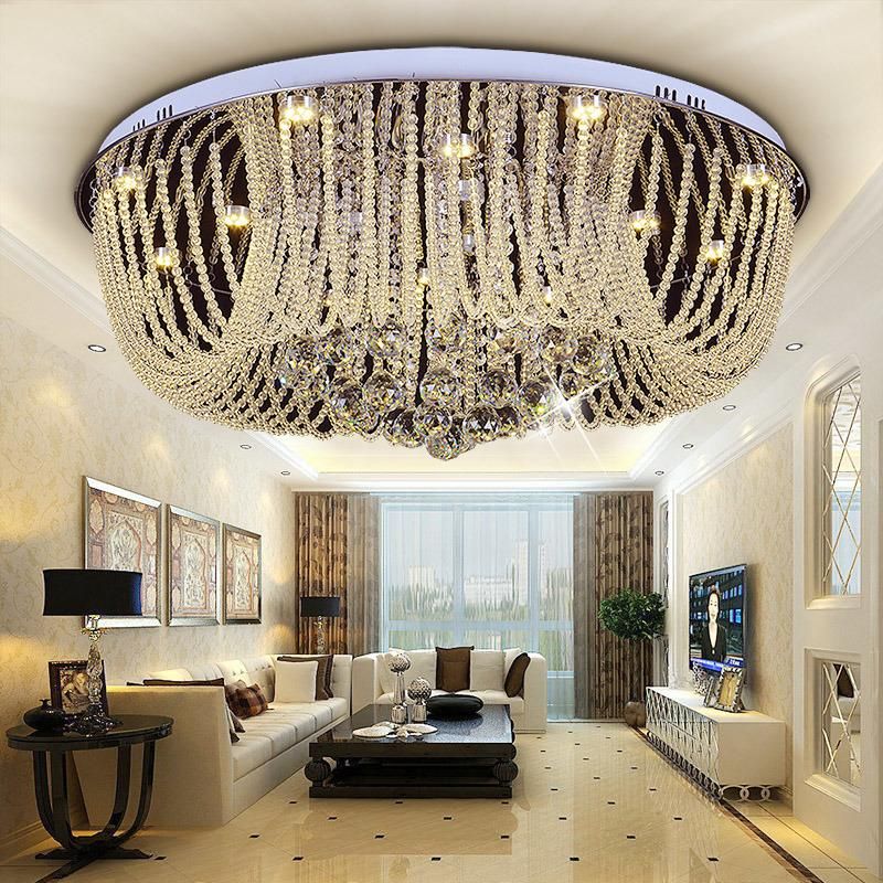 Round Crystal Ceiling Mount Light Fixture for Indoor Home Lighting Fixtures (WH-CA-11)