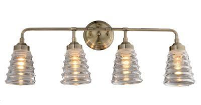 Four Lite Cone Glass E26 Vanity Wall Lamp