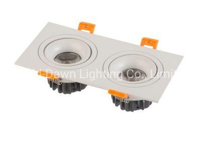 Anti-Glare Double Heads COB LED Grille Light Downlight