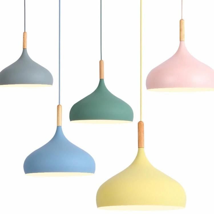 Nordic Style Macaron Aluminum Colourful Hanglamp High Ceiling Contemporary Chandelier