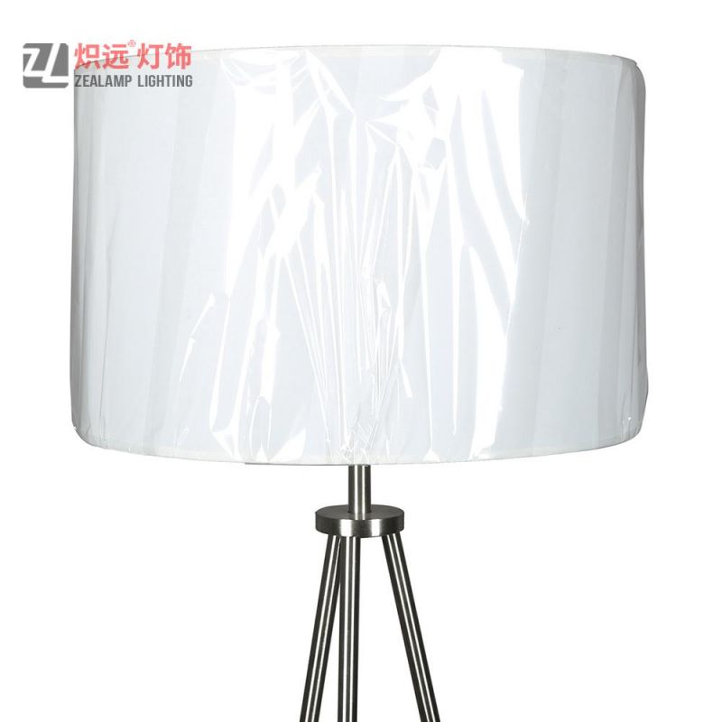 Modern Tripod Nickel Color Floor Lamp for Living Room