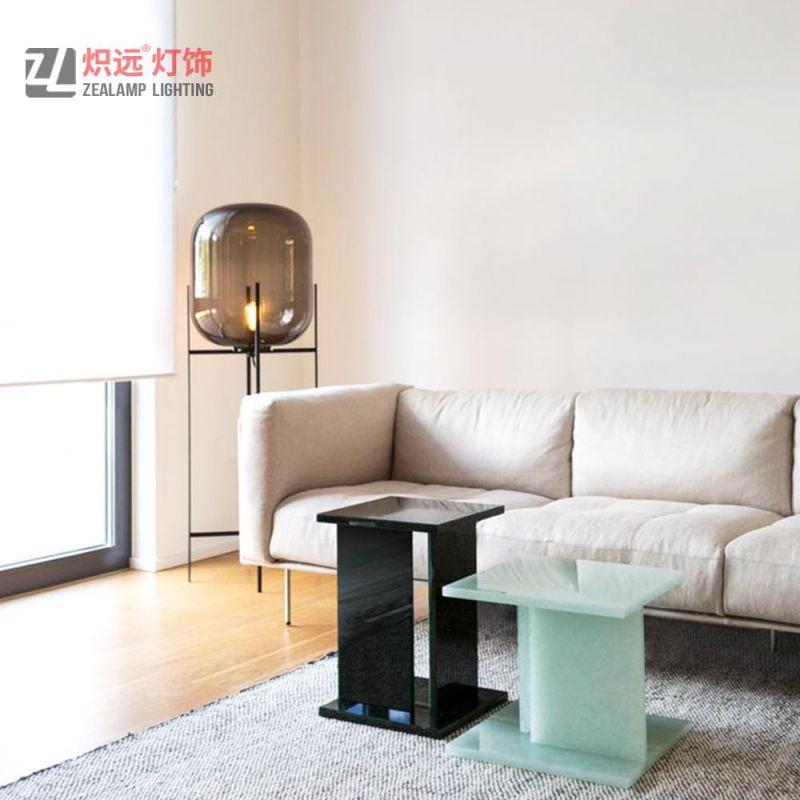 Modern Design Iron Standing Glass Shade Floor Lamp for Hotel