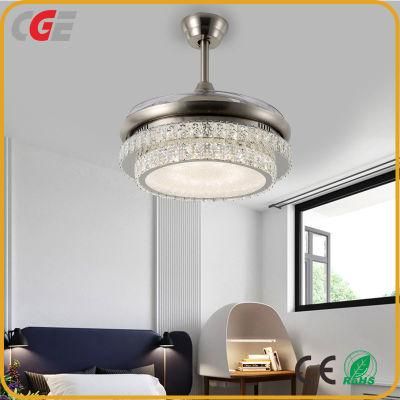 Light with Ceiling Fan with Remote Control Invisible Fan Blade LED Fixtures Decorative for Home Living Room