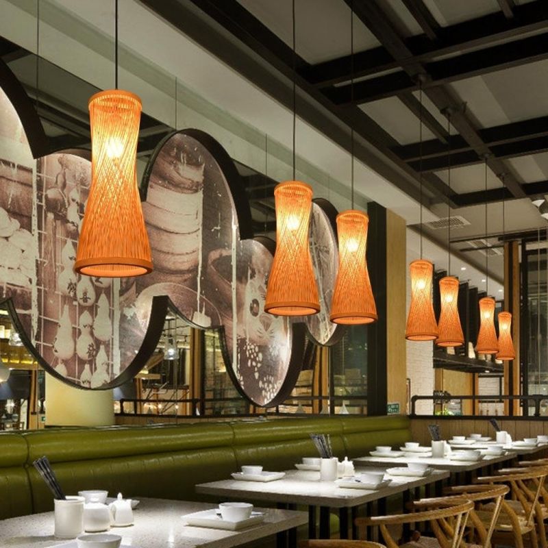 Modern Jute Pendant Lights for Living Room Bedroom Restaurant Lighting Fixtures (WH-WP-16)