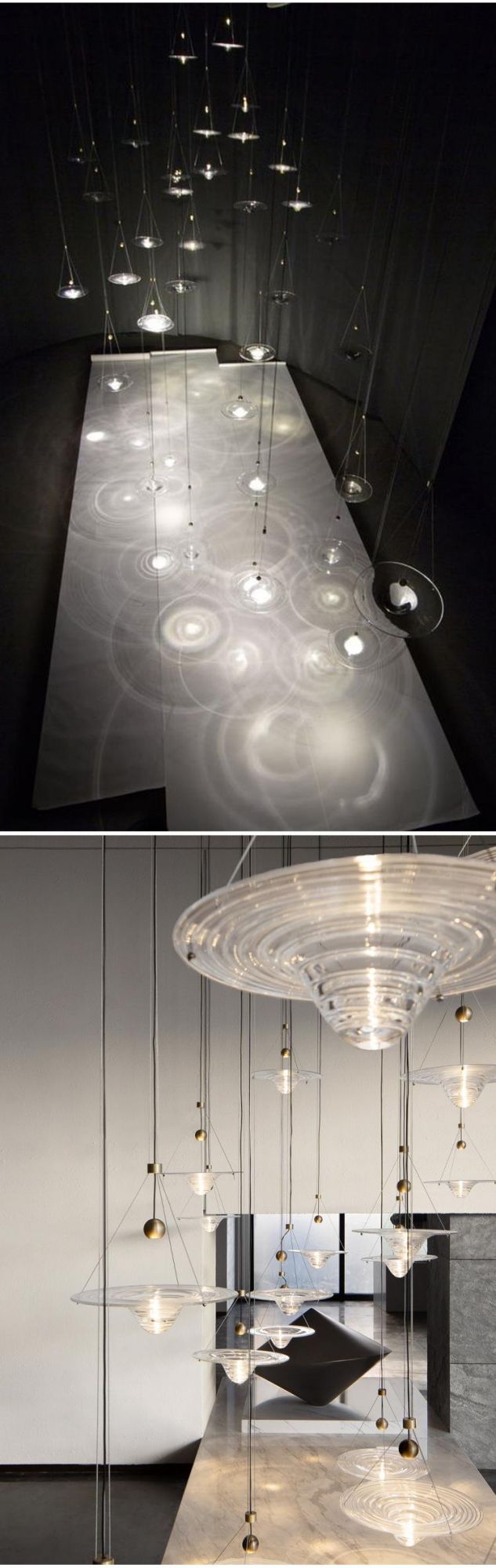 Large Custom Glass Chandelier Long Stair Pendant Light
