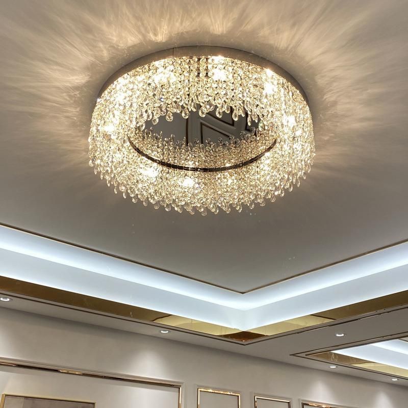 Living Room Ceiling Lamp Luxury Crystal Atmospheric Hall Lounge Lights (WH-CA-75)