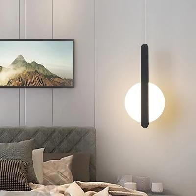 Nordic Black Pendant Light Bedside Kitchen Modern Trumpet Lamp Bedroom Bedside Hanging Lamp Pendant Lamp (WH-AP-205)