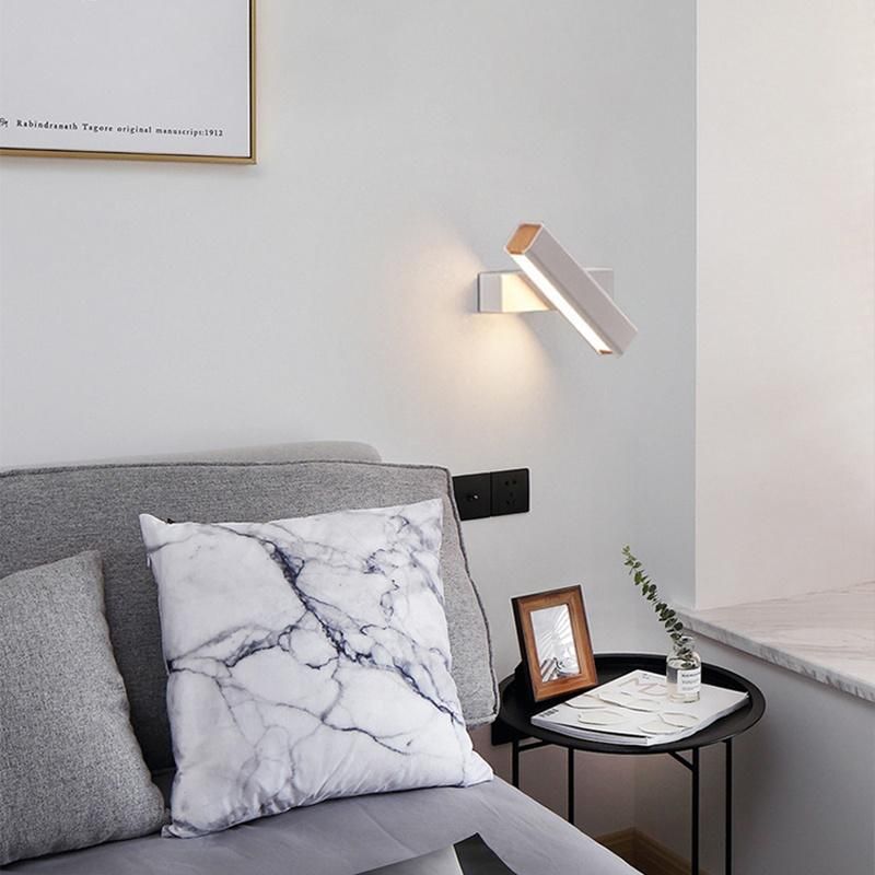Living Room Bedroom Lamp Nordic Walnut Solid Wood LED Wall Lamp